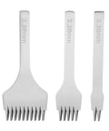 Leather Stitching Chisel And Punch Set With 2 Prongs 5 Prongs And 10 Prongs White Steel For Leather Craft Tool Kit 3.38mm