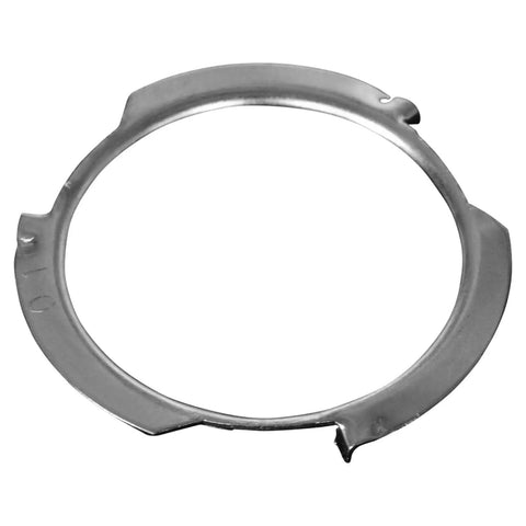 Front view of a steel fuel tank locking ring for automotive use, fits 17 Gallon Gas Fuel Tank Replacement for Oldsmobile Cutlass 1981 1985 1987 1988