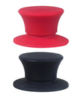 Rack Ready One Pair 1/4 Inch NAB Hub Adapters for Reel to Reel Tape Recorders with red and black rubber design.