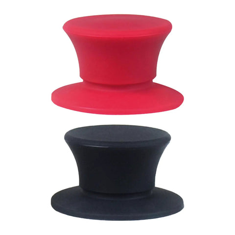 Rack Ready One Pair 1/4 Inch NAB Hub Adapters for Reel to Reel Tape Recorders with red and black rubber design.