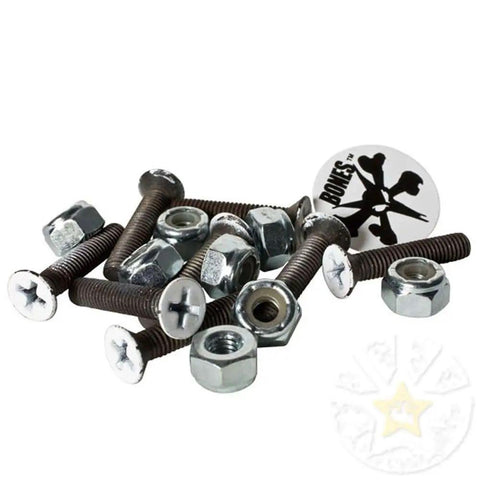 1 Inch Skateboard Truck Mounting Hardware Set Black Eight High Quality Bolts With White Heads for Foot Placement