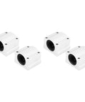 Heavy Duty CNC Linear Motion Ball Bearing Slide Block SC20UU 20mm aluminum alloy slider bushing in white, set of four.