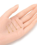 Raw Brass Eye Pins 30mm 1.2 Inch For Jewelry Beading Craft Making Set Of 200 Unplated Uncoated 0.8mm 20 Gauge Findings Ideal For DIY Jewelry And Beading Projects Gift Making, four raw brass eye pins in hand