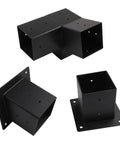 Slanted Roof Pergola Bracket Kit With 15 Degree 3 Way And Single Direction Wall Mounts Black Steel Brackets For Wood Posts