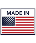 American flag with 'Made in USA' text, representing product origin and quality assurance.