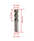 Front view of Rannb end mill, 5/8 in cutting diameter, 5/8 in shank, 4-flute HSS