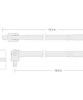 Diagram of 3/8 Inch Drive 18 Inch Breaker Bar with 230 Degree Pivoting Head and dimensions in inches
