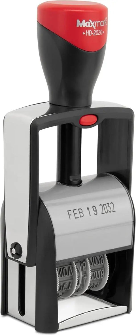 Heavy Duty Date Stamp With Rock Solid Steel Frame For Tough Daily Grind featuring FEB 19 2032 date alignment and sturdy design.