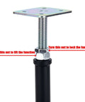 Detailed view of 4 Pack Adjustable Floor Jack Posts No Sweat Heavy Duty Lift Supports 6 To 9 Inch Screw Jack for leveling applications.