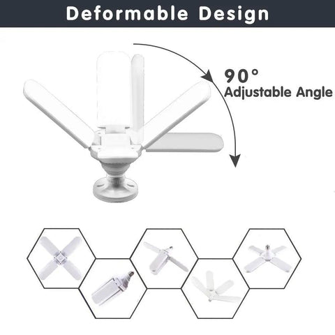 Four-Panel Deformable LED Garage Light 60W 6000LM High Bay Shop Light With Adjustable Panels 6500K Daylight E26 E27 Base Beast Bright Utility Ceiling Light For Garage Workshop Shed