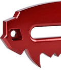 Close-up of red Off Road Aluminum Hawse Fairlead 254mm for Synthetic Winch Rope, CNC machined 6061 aluminum build detail