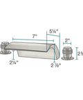 Diagram of Two Handle Tub Mount Roman Tub Faucet In Brushed Nickel Finish With Easy Three Hole Installation Lead Free Construction