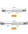 Lid Support Gas Strut For Kitchen Cabinets With Slow Close, 100N Holding Power, 6 inch and 8 inch sizes, silver finish