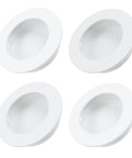 Recessed Cabinet Pulls 2 Inch Round White Flush Door Pulls Stainless Steel Finger Handles for Closet Sliding Barn Doors 4 Pack