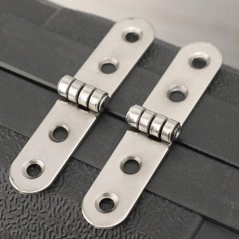 180 degree foldable hinge for DIY shown on a wooden box, featuring durable rust-resistant metal construction, ideal for cabinets and furniture.