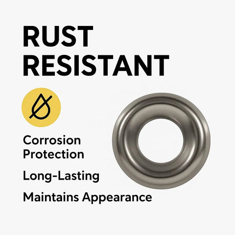 Stainless steel washer with central hole, rust-resistant finish, front view