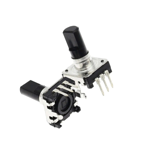 Ten Pack EC12 360 Degree Rotary Encoders With RE12 3 Pin 24 Bit Pushbutton Switches, 15mm Handle for Arduino Projects