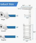 Freestanding Toilet Paper Holder With Top Shelf Storage For Mega Rolls Phone And Wipes Ivory White Nautical Style Bathroom Organizer