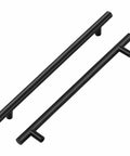 Five Pack 10 Inch Matte Black Cabinet Handles For Kitchen Cabinets And Dresser Drawers, Stainless Steel Pulls With Anti-Stain Finish