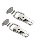 Heavy Duty Iron Toggle Hasp With Flat Beak Drawer Lock Box And Wooden Case Fixed Clasp Buckle, silver iron set