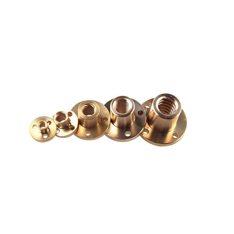 Heavy Duty Brass Type T Lead Screw Nut Trapezoidal Backlash Adjustment T5 T8 T10 T12 T20 assortment of sizes