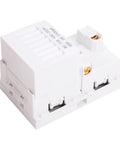 Sleek White Decorator Receptacle And 15 Amp Electrical Outlet Built Hardcore For The Daily Hustle Heavy Duty Standard Wall Socket With High Impact PC Housing Fits Regular Junctionboxes For Solid Residential Hookups, showing side view.