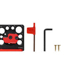 Heavy Duty Aluminum Adjustable Drill Dowel Jig With Carbide Cutter Bit For Sweet Round Profiles And Zero Hassle Woodshop Projects Quick Turn Knobs Covering Eight Through Twenty Millimeters, includes jig and accessories.