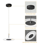 Detailed view of Dope Modern Black Pendant Lights Set Of 3 With LED 6000K Cool White Ceiling Fixtures for kitchen island adjustments.