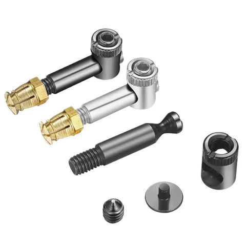 Twenty Piece Set Of Knockout Gold Cam Lock Fittings For Furniture Assembly Rust Proof Heavy Duty Hardware Fasteners No Sweat Install Wardrobe Screws Tight Woodworking Connectors displayed with various connectors and cam locks.
