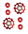 Red 2 Pack 11T Aluminum Sealed Bearing Jockey Wheel Rear Derailleur Pulley For Bike Upgrade Fits MTB 11 Speed Chains