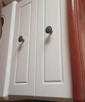 Vintage Flower Cabinet Drawer Knobs And Antique Bronze Dresser Handles Four Piece Kit on white cabinet doors.