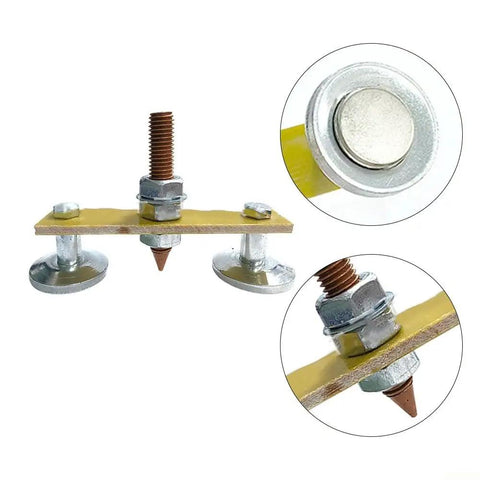 Heavy Duty Welding Ground Clamp With N35 Double Magnet Head, metal construction, stable connection for welding tasks.