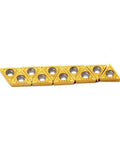 Carbide Turning Inserts TCMT090204 Tin Coated Three Thirty Second Inch Thick One Sixty Fourth Inch Radius Seven Degree Relief For Steel
