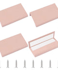 4 Pack Self Adhesive Drawer Pulls Right Angle Aluminum Alloy Invisible Cabinet Handles 70mm Ballet Pink