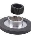 Two-piece brake gear disc assembly with 150mm metal hub, toothed inner ring and rubber pad.