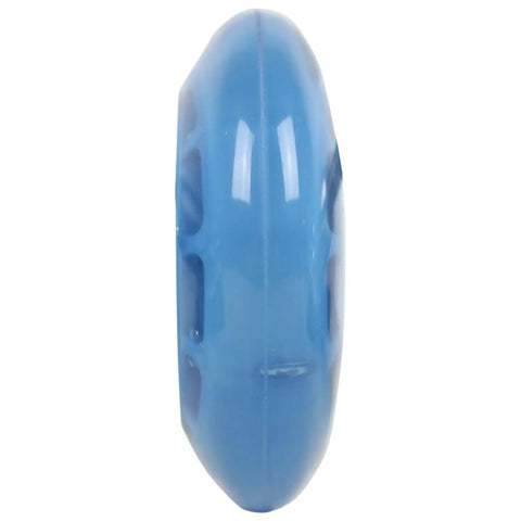 Side view of Roller Hockey Wheels 80mm 78A Soft Inline Skate Wheels Blue 8 Pack With ABEC 5 Bearings And 5 Spoke Hub For Indoor Rinks Durable Urethane