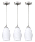 3 Pack Indoor Mini Hanging Kitchen Island Pendant Lights With 4.75 Inch Frosted Glass Shade In Brushed Nickel Finish For Bar Dining Room And Over Sink Dimmable Dope Lighting, shown in a trio