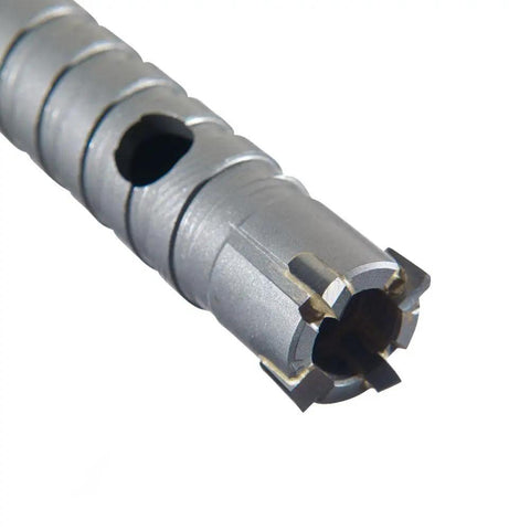 Proline 1-3/8 Inch Rotary Rebar Cutter Carbide-Tipped With 1/2 Inch Shank close-up of cutting tip and spiral design