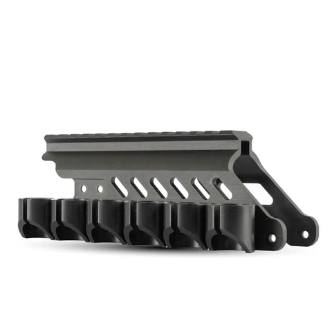 Side Saddle Shotgun Shell Holder V2 For Mossberg 590 And Shockwave Series, durable aluminum mount, 6-shell capacity