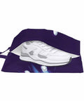 Waterproof Travel Shoe Bag With Zipper Closure, Large 17.7 By 9.8 Inches, Ombre Blue Purple Bowling Ball Pattern, holds white sneaker