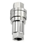 Hydraulic Coupler Set G 3 8 Female Pipe Fitting Carbon Steel High Pressure Sealing Auto Close Prevents Leaks Rustproof Thickened Steel For Harsh Environments Heavy Duty Performance Guaranteed For Pros Need Reliable Gear Every Single Day Without Fail. female hydraulic coupler, threaded end view