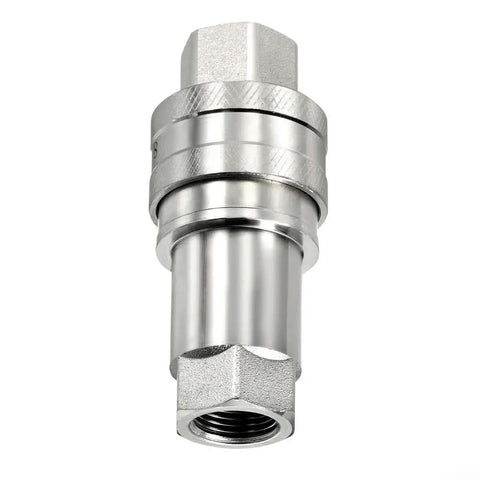 Hydraulic Coupler Set G 3 8 Female Pipe Fitting Carbon Steel High Pressure Sealing Auto Close Prevents Leaks Rustproof Thickened Steel For Harsh Environments Heavy Duty Performance Guaranteed For Pros Need Reliable Gear Every Single Day Without Fail. female hydraulic coupler, threaded end view