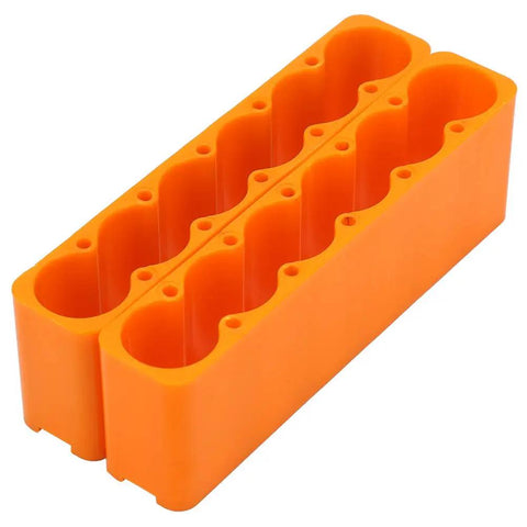 Heavy Duty 6-Station Adjustable Battery Welding Clamp Fixture Holder For Lithium Cells With Durable Industrial Plastic Build And Secure Grip, orange holder