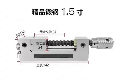 Tilting Precision Angle Vise For 2 Inch Drill Press And Milling Machine Fixture Heavy Duty Bench Mount Clamp Tool with measurements.