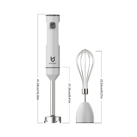 Total Game Changer Cordless Hand Blender With Integrated Whisk for various kitchen tasks and precise measurements visible.
