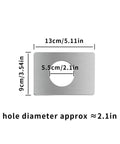 Rectangular stainless steel backplate with central hole, part of the 4 Pieces Door Reinforcement Plate Set For Door Handle Fixing Cover Filler Backplate Heavy Duty Stainless Steel Door Lock Repair Kit For Extra Security And Quick Fit Easy DIY Install.