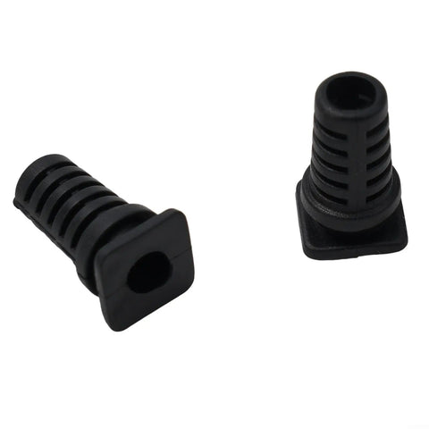 Two black cable gland strain relief bushings from 10 Pack Cable Gland Strain Relief Bushings Set With 3.5 Mm 4 Mm And 5 Mm Inner Diameters Rubber Cord Sleeves For Angle Grinders Electric Drills And Power Tools Heavy Duty Cable Protection Black Or White