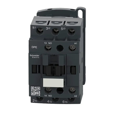 Easy TeSys IEC Contactor DPE25U7 10HP 480V 240VAC Coil product front view for HVAC and industrial use