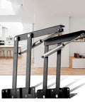 Two Pack Hydraulic Lift Top Hinges For Coffee Tables Featuring Quiet Soft Close Action And Smooth Glide Motion installed in modern interior.