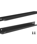 Matte Black 10 Pack Finger Pulls For Cabinets And Drawers 11.81 Inch Edge Concealed Aluminum Handles shown with screws
